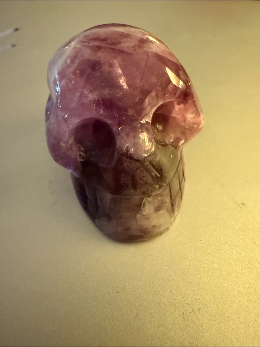 Amethyst Crystal Skull Figurine - Purple Home Accent - Picture 2 of 4